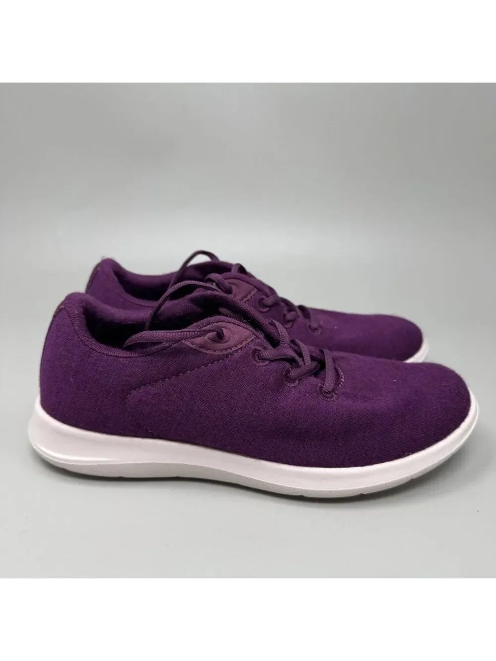 Merinos Women Sneakers Purple Merino Wool Lace Up Comfort Walking Shoes Size 6